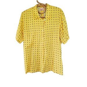 Vintage 80s Mondi Blouse Womens 36 / Small Yellow Made In West Germany